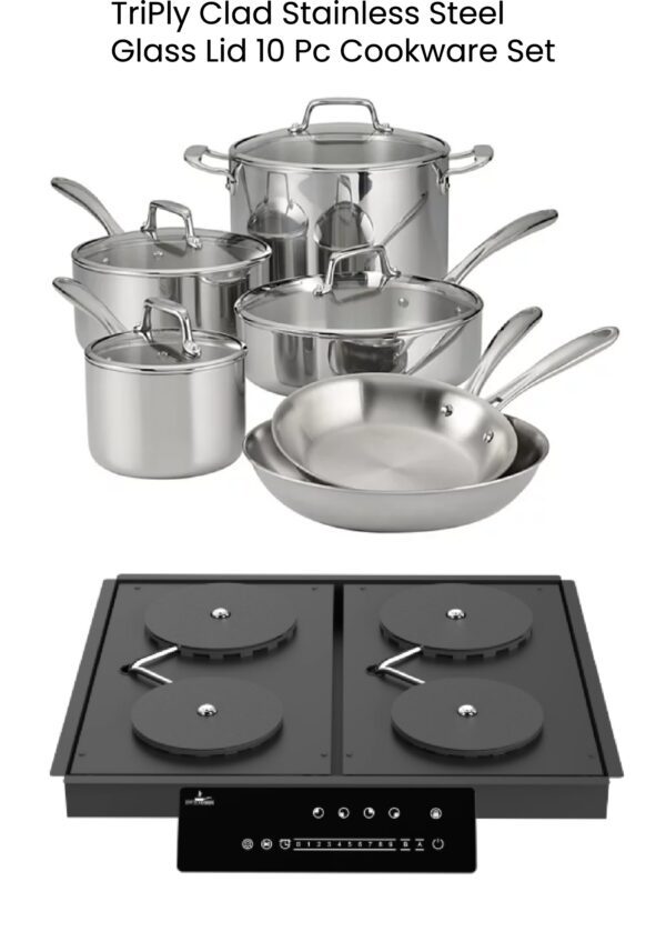 Invisacook Four Burner Unit With FREE 10pc Cookware Set